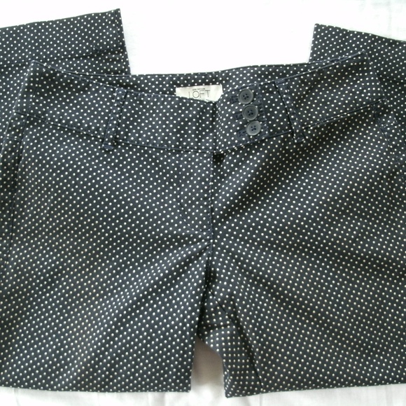 LOFT Pants - LOFT Capri Pants Polka Dot Cropped Marisa Navy Size 0P Petite